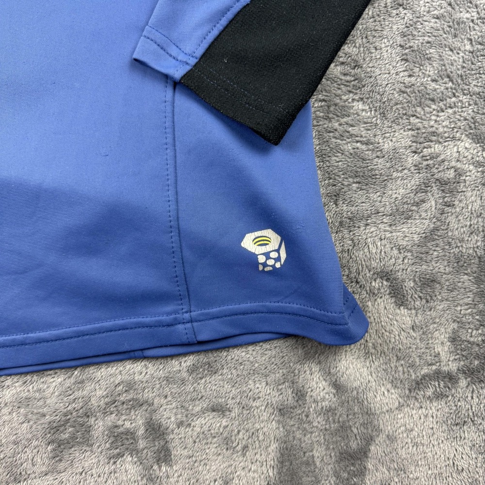 Mountain Hardwear Pullover Mens Medium Blue 1/4 Zip Made in USA Fleece Pocket - Picture 2 of 10